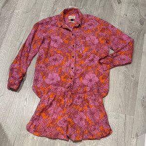 Universal Thread Pink and Orange Floral Set